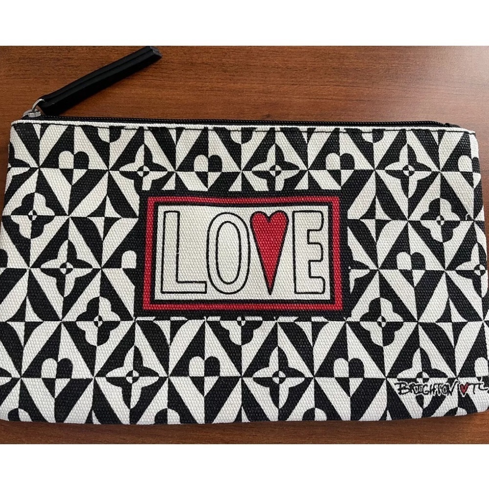 New Brighton Love Pouch Makeup, Documents. Cosmetics, Cards. Travel. Canvas.